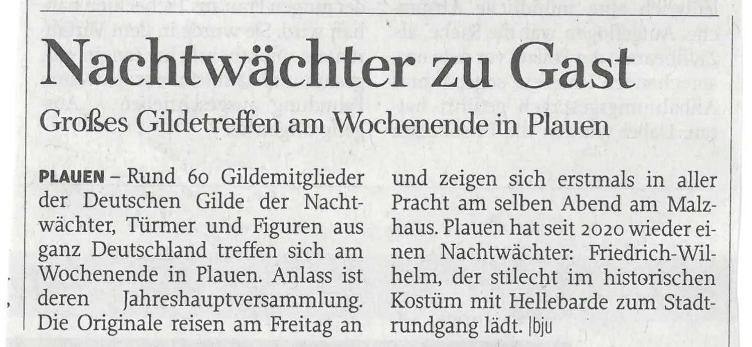 Freie Presse von NACHTWÄCHTER TOURISTIK