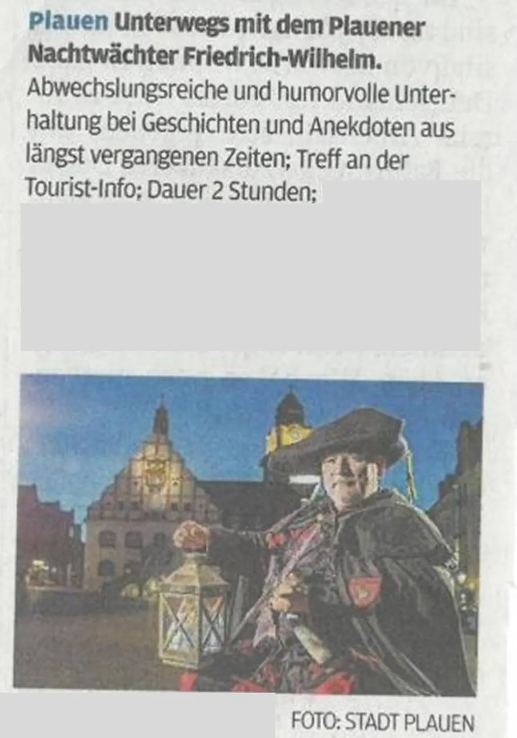 Freie Presse von NACHTWÄCHTER TOURISTIK