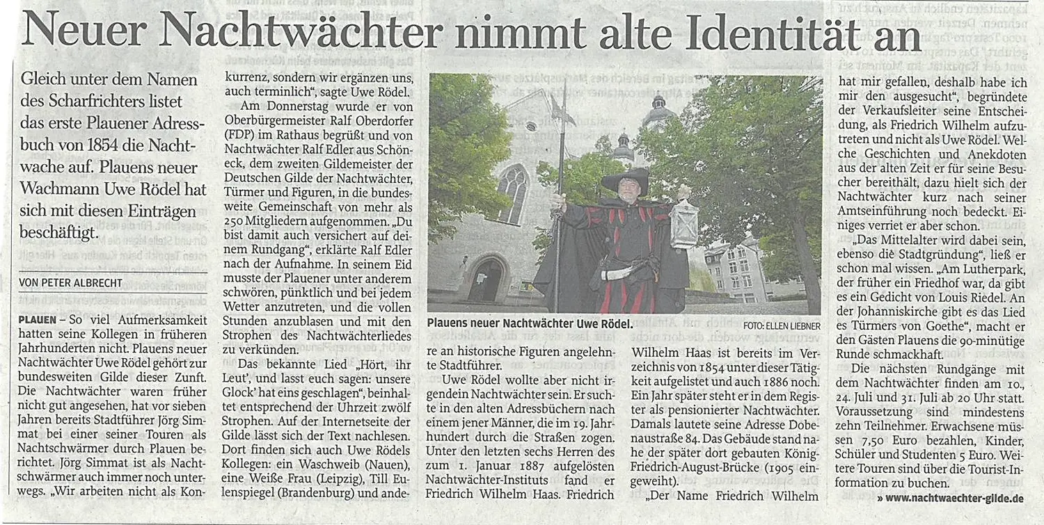 Freie Presse von NACHTWÄCHTER TOURISTIK