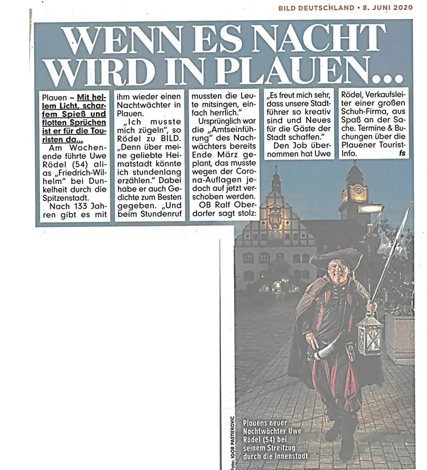 Bild-Zeitung von NACHTWÄCHTER TOURISTIK